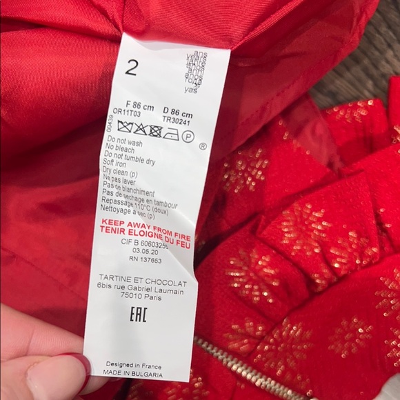 Tartine et Chocolat Red Dress ceremonial valentines day 2A 2T toddler girl sale - Picture 10 of 11
